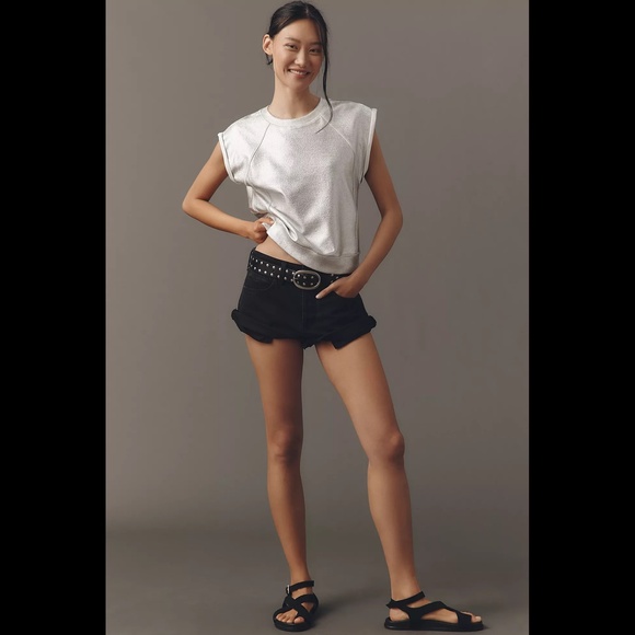 NWOT Anthropologie Pilcro Shiny Knit Muscle Top - Picture 3 of 16